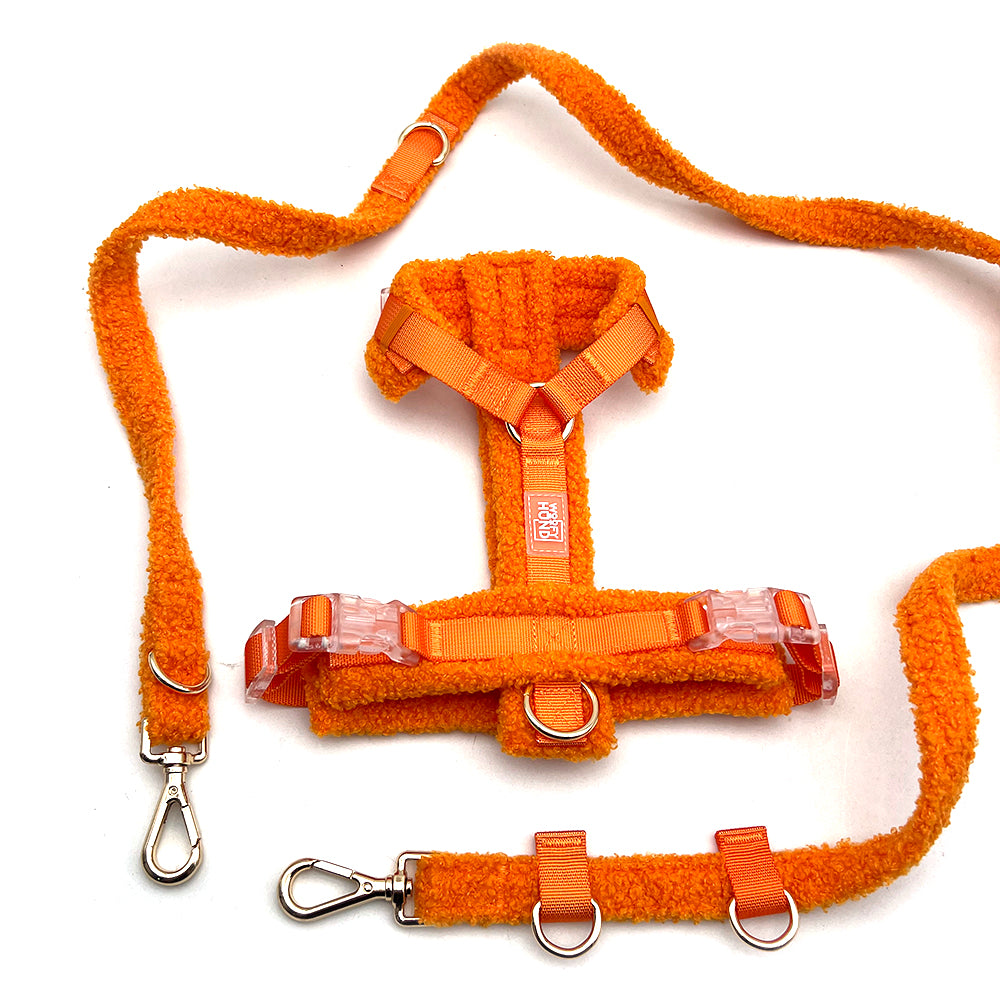 Fluffy Harness Set - Orange