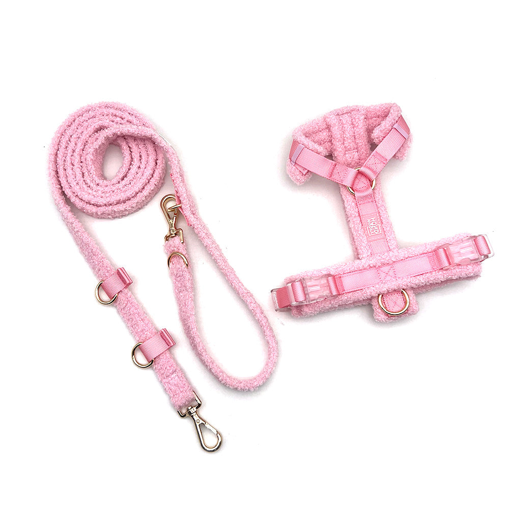 Fluffy Harness Set - Pink