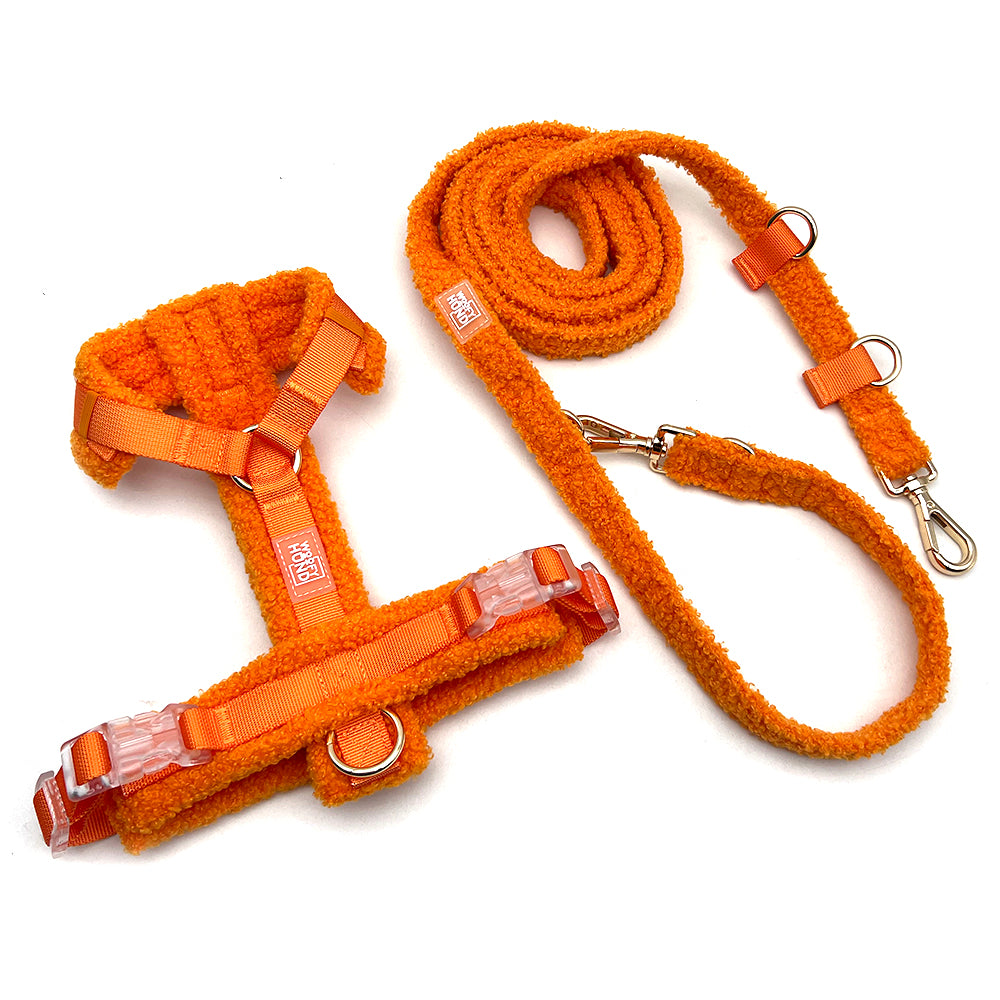 Fluffy Harness Set - Orange