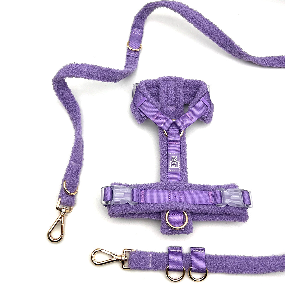 Fluffy Harness Set - Purple